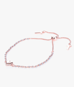 Sarsa sparkle heart chain bracelet in silver glitter