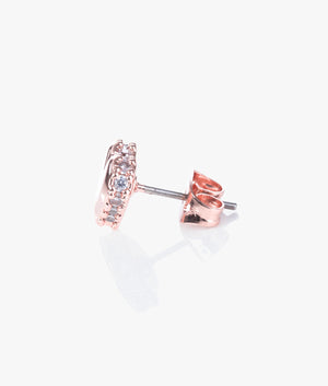 Sersy sparkle heart stud earrings in rose gold