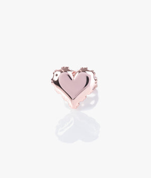 Sersy sparkle heart stud earrings in rose gold