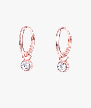 Sinalaa crystal huggie earrings in rose gold