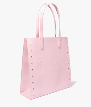 Stedcon heart studded large shopper in pale pink