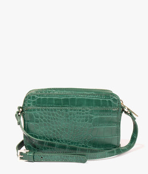 Stina double zip mini camera bag in dark green