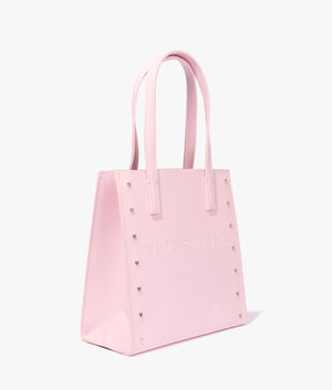 Stocon heart studded small shopper in pale pink