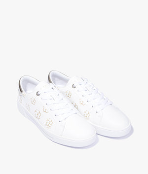 Taliy magnolia flower cupsole trainer in white