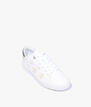 Taliy magnolia flower cupsole trainer in white