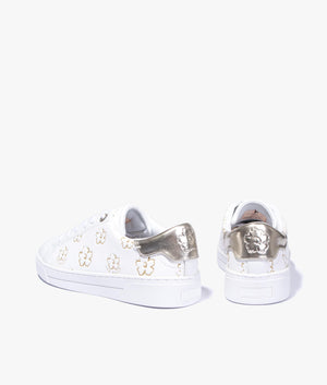 Taliy magnolia flower cupsole trainer in white