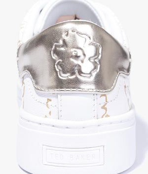 Taliy magnolia flower cupsole trainer in white