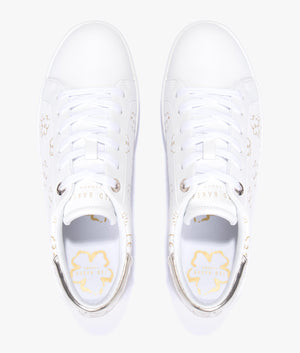 Taliy magnolia flower cupsole trainer in white