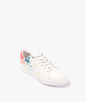 Taymiy sketchy magnolia leather trainer in ivory
