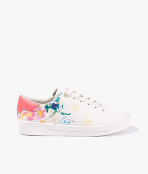 Taymiy sketchy magnolia leather trainer in ivory