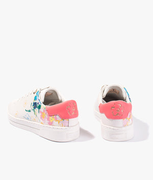 Taymiy sketchy magnolia leather trainer in ivory