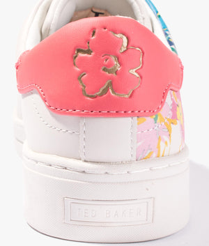 Taymiy sketchy magnolia leather trainer in ivory