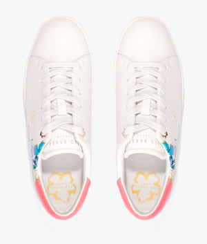 Taymiy sketchy magnolia leather trainer in ivory