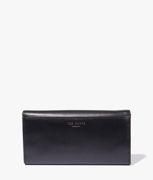 Tikay statement hardware leather purse in black