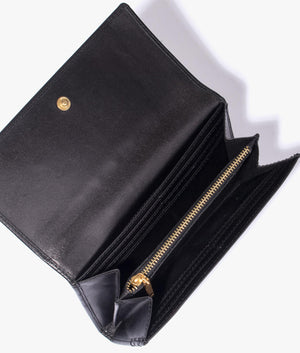 Tikay statement hardware leather purse in black