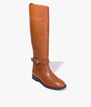 Forrah leather knee high boot in camel