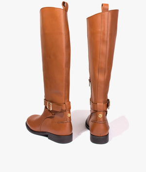 Forrah leather knee high boot in camel