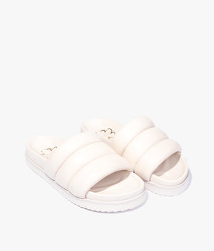 Amirra padded flat mule slider in natural