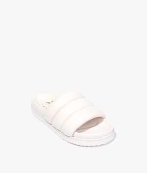 Amirra padded flat mule slider in natural