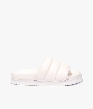Amirra padded flat mule slider in natural
