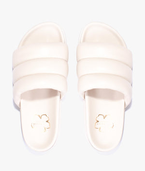 Amirra padded flat mule slider in natural
