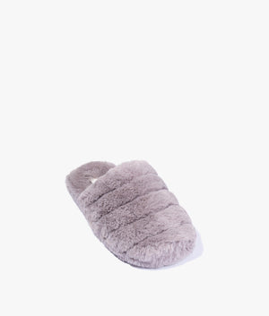Lopsey faux fur mule slipper in light grey