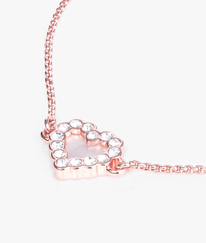 Pearlsi pearly heart drawstring bracelet in rose gold.