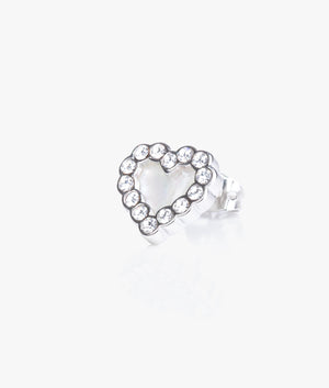 Pearlyy pearly heart stud earrings in silver