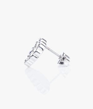 Pearlyy pearly heart stud earrings in silver