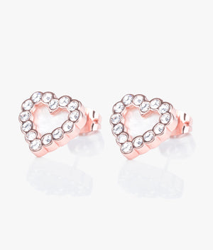 Pearlyy pearly heart stud earrings in rose gold