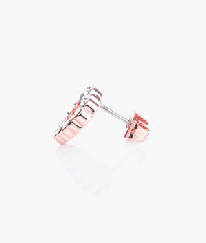 Pearlyy pearly heart stud earrings in rose gold