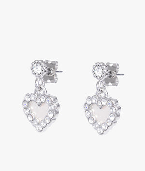 Pearlan pearly heart drop earrings in silver