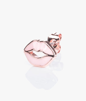 Kreshel kiss kiss enamel stud earrings in rose gold & light pink