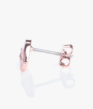 Kreshel kiss kiss enamel stud earrings in rose gold & light pink