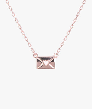 Laressa love letter pendant in rose gold & light pink