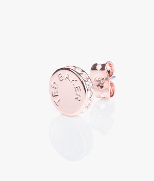 Seesay sparkle dot logo studs in rose gold