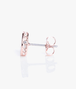 Seesay sparkle dot logo studs in rose gold