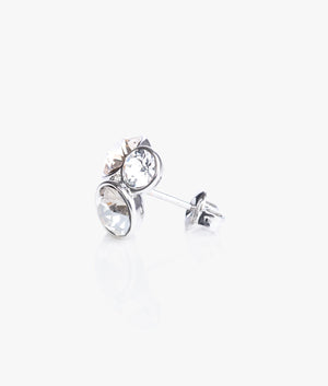 Lynda cluster stud earrings in silver & clear multi.