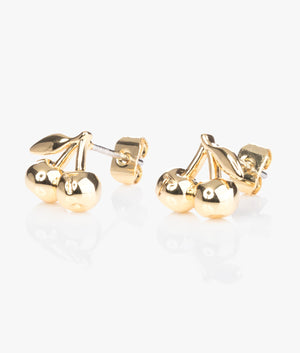 Charlay cherry stud earrings in gold