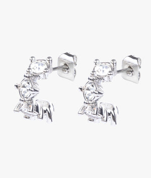 Cresita crystal nano hoop earrings in silver
