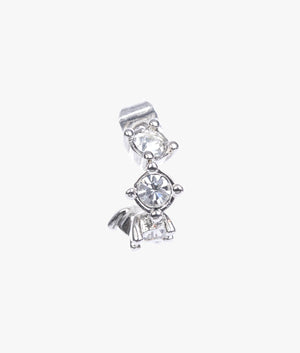 Cresita crystal nano hoop earrings in silver