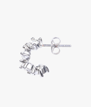 Cresita crystal nano hoop earrings in silver