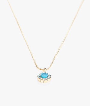 Gemmarh gem button pendant in gold & turquoise