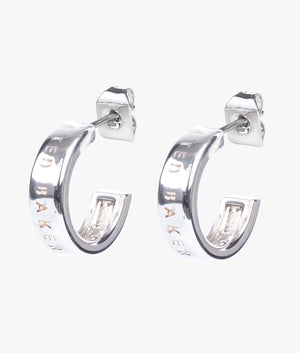 Helanna nano logo hoop earrings in silver