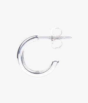 Helanna nano logo hoop earrings in silver