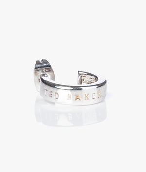 Helanna nano logo hoop earrings in silver