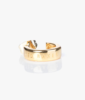 Helanna nano logo hoop earrings in gold