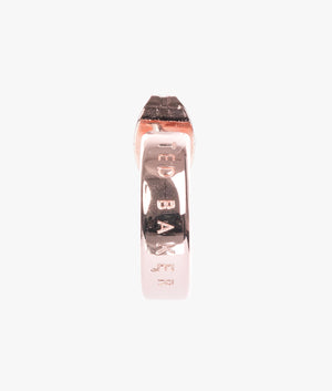 Helanna nano logo hoop earrings in rose gold