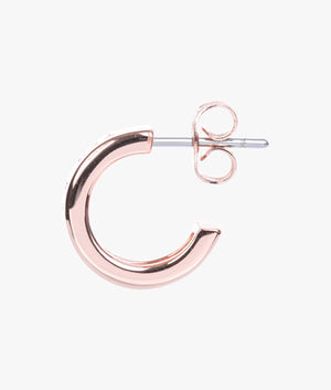 Helanna nano logo hoop earrings in rose gold