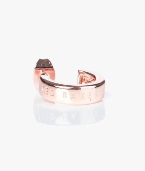 Helanna nano logo hoop earrings in rose gold